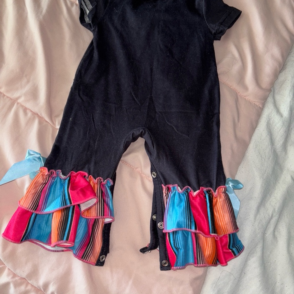 Colorful Ruffled Baby Romper - Picture 3 of 5